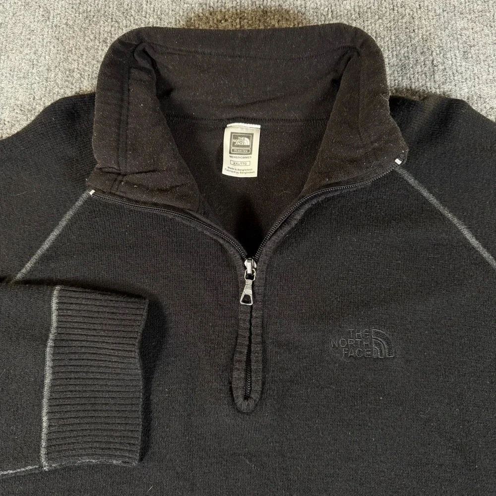 The North Face A5 Series Mens XXL Black 1/4 Zip Wool Knit Sweater Pullover